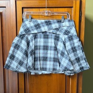 BCBGeneration Black and White Plaid Skater Skirt